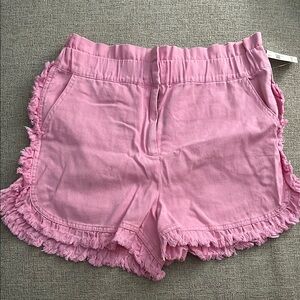 pink ruffle trim shorts NWT